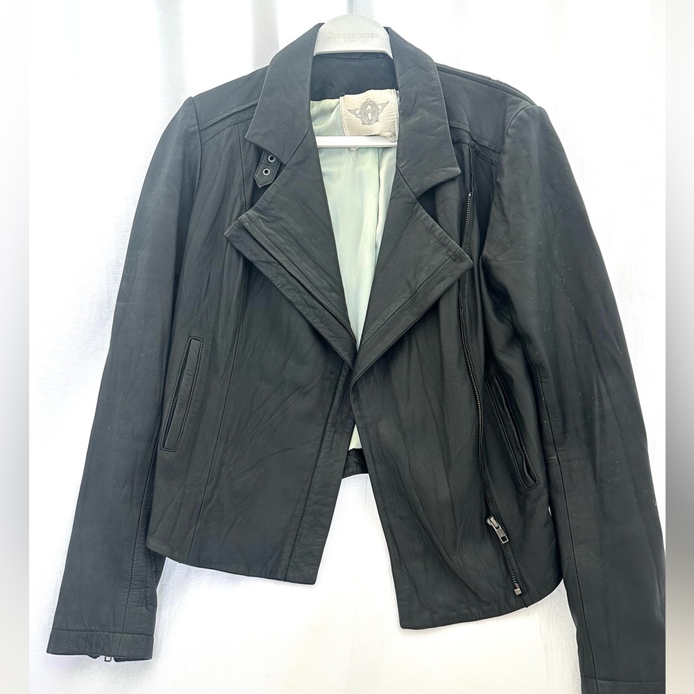 Burning Torch Women's Black Leather Jacket